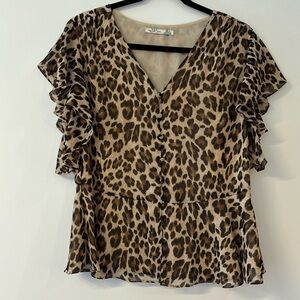 Dex animal print lightweight top